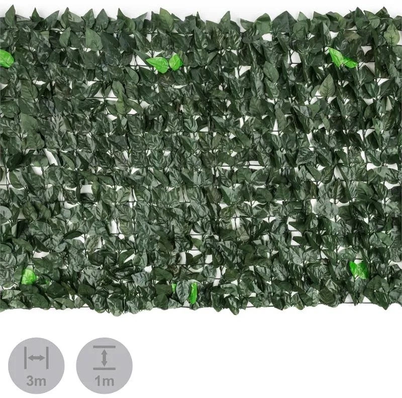 Blumfeldt Fency Dark Leaf, sötétzöld, mix, kerítés, védelmet nyújt a kíváncsi tekintetekkel és a széllel szemben, 300 x 100 cm