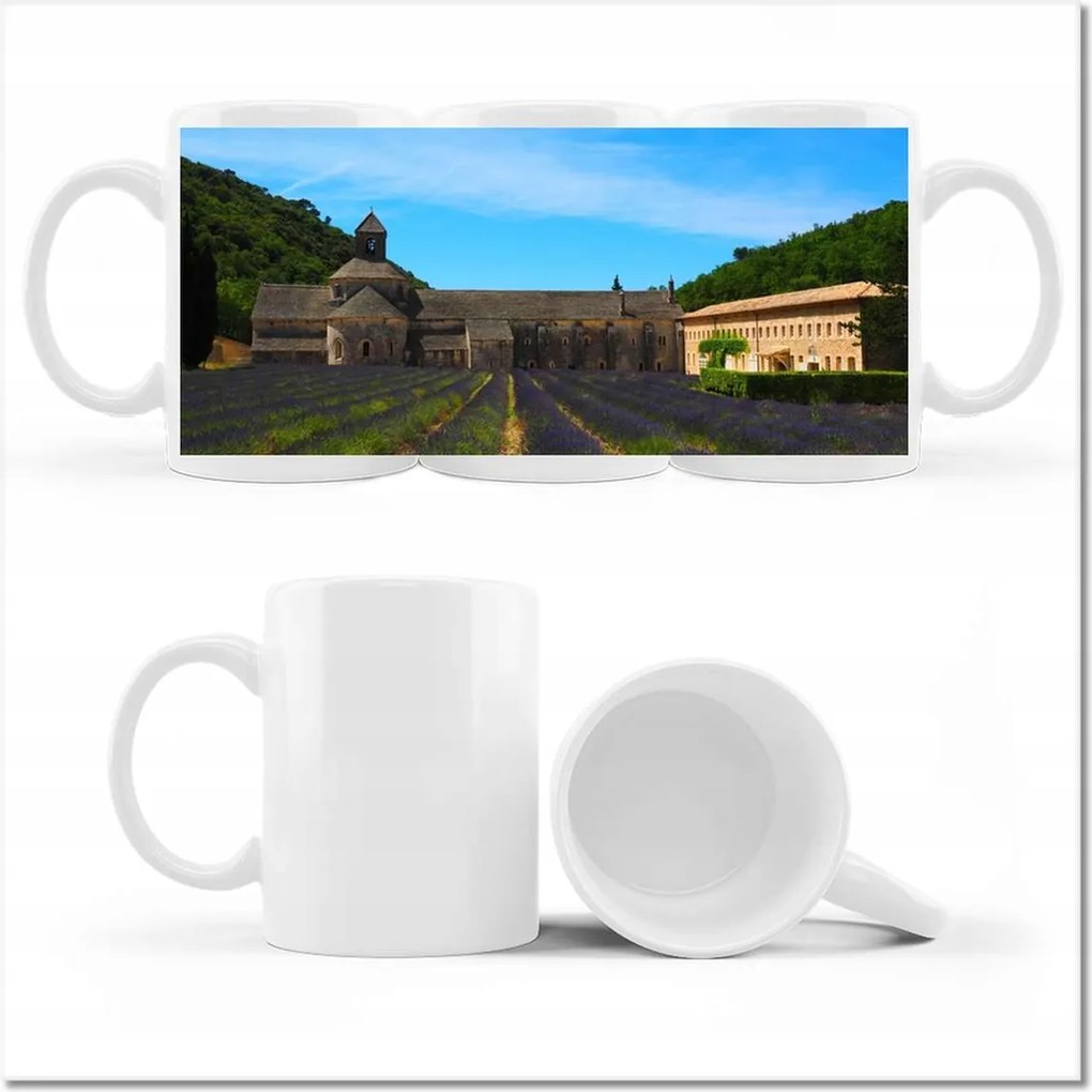 Levendulamező fényképes bögre