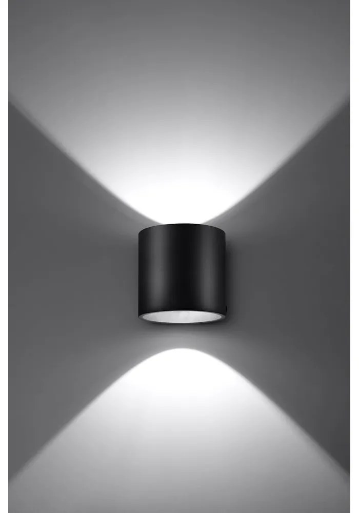 Roda fekete falilámpa - Sollux