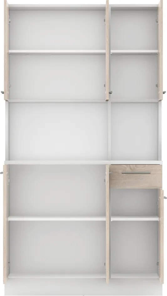 Hatajtós szekrény, fehér/sonoma tölgy, PELION NEW