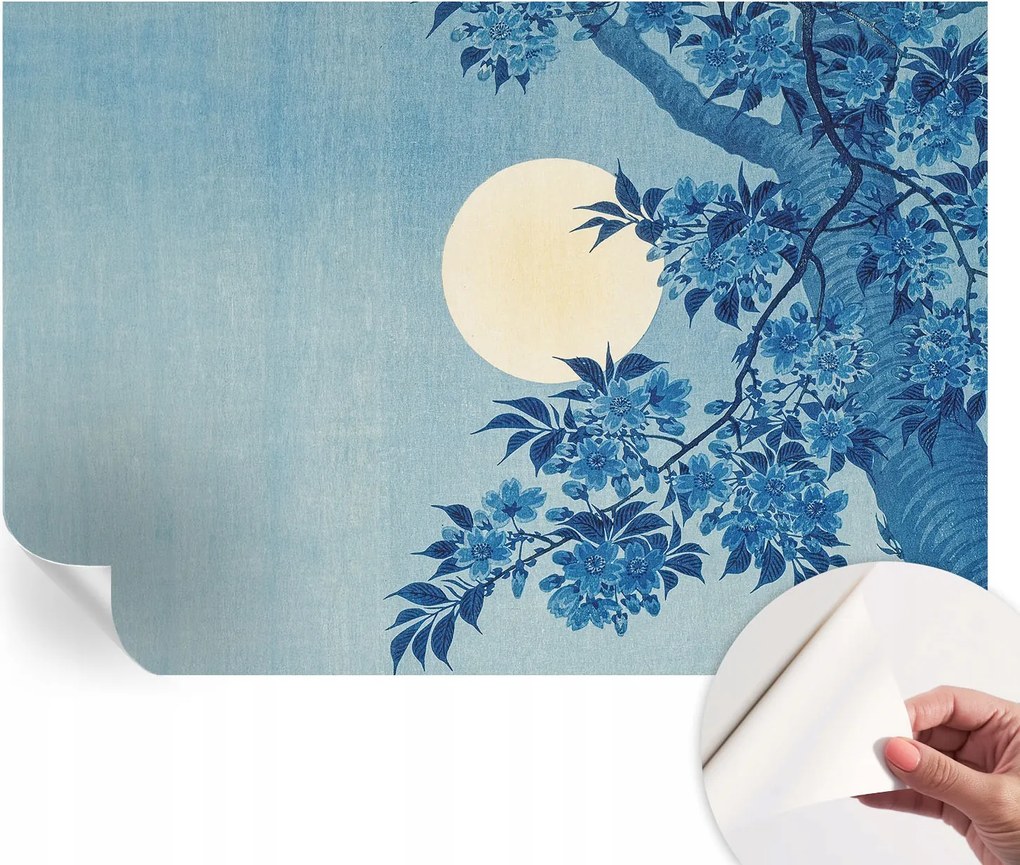 Öntapadós tapéta Fali furnér 3D hatás Virágos hold 152x104 cm