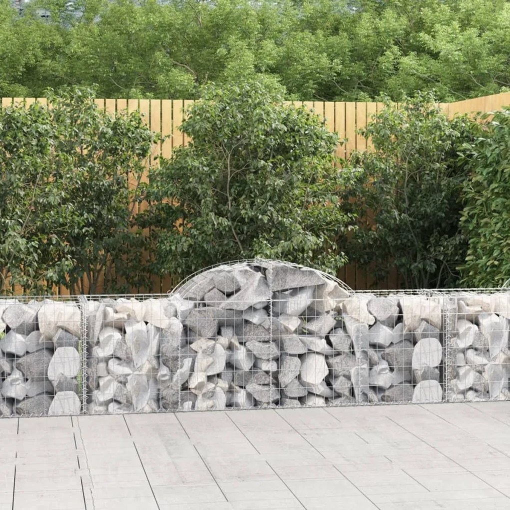 7 db íves horganyzott vas gabion kosár 200x50x60/80 cm