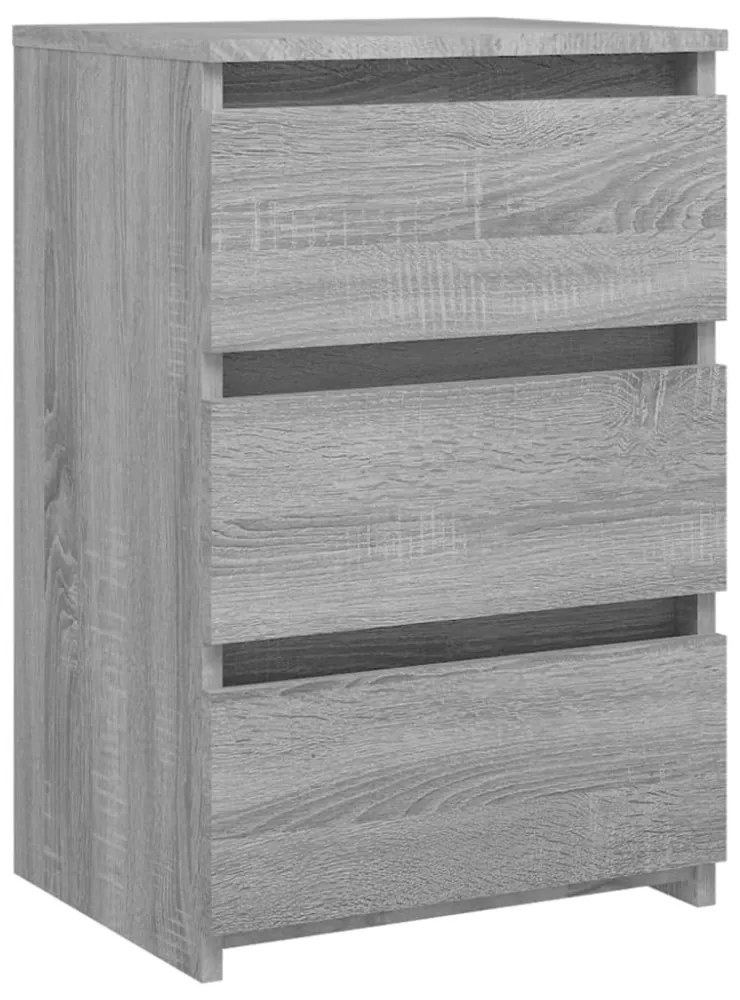 2 db szürke sonoma szerelt fa éjjeliszekrény 40x35x62,5 cm