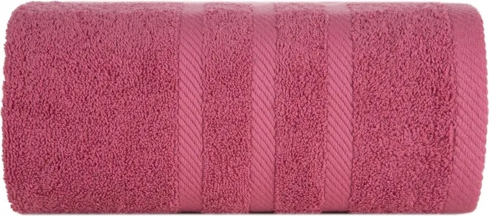 Fürdőlepedő 100X150 c. rózsaszín, dekoratív szőtt csíkokkal