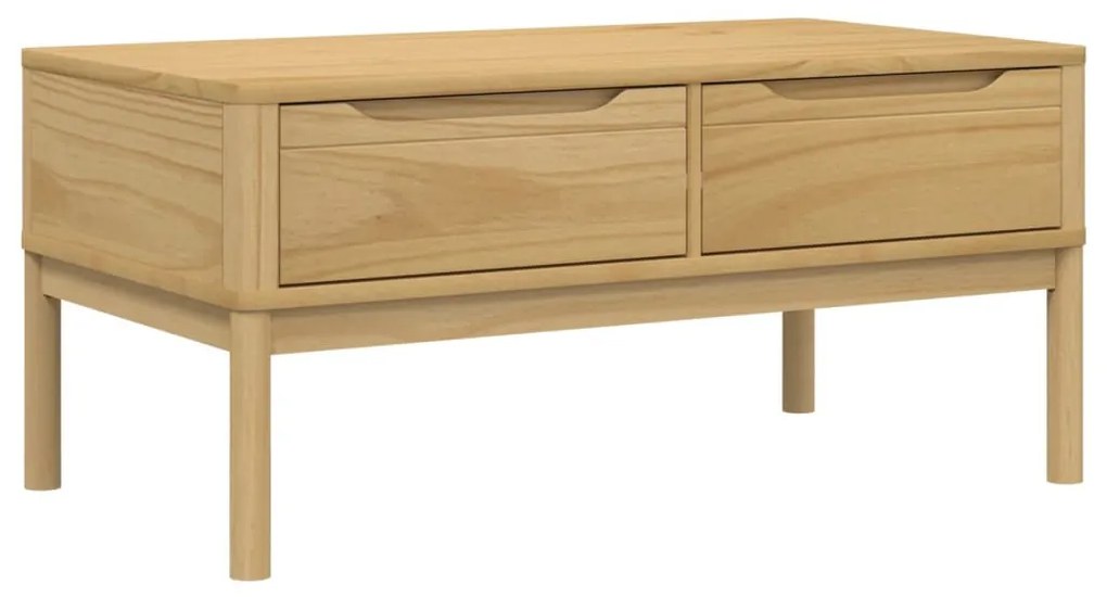 FLORO viaszbarna tömör fenyőfa dohányzóasztal 99 x 55,5 x 45 cm