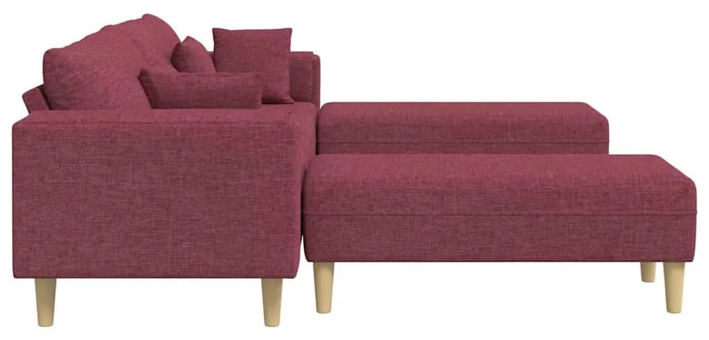 Szövet kanapé párnával 3 pcs Bordó 208 cm szövet