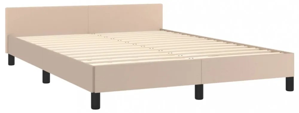 vidaXL cappuccino színű műbőr ágykeret fejtámlával 140x190 cm