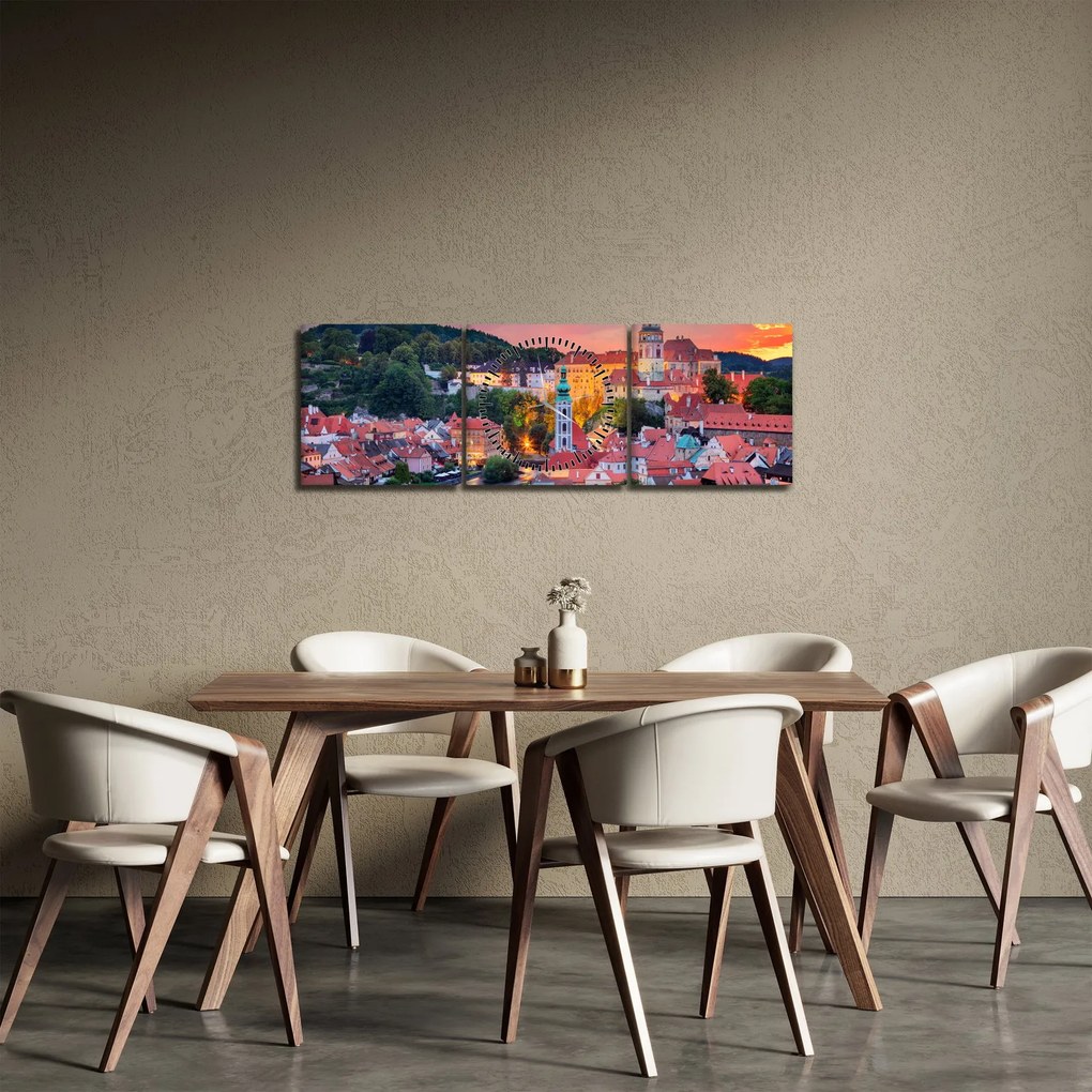 Kép - Český Krumlov (órával) (90x30 cm)