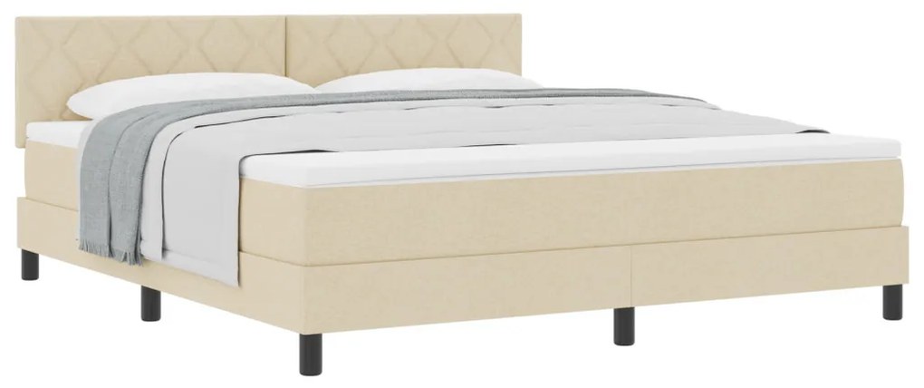 Box Spring Ágy Matraccal Krém 180x200 cm Szövet