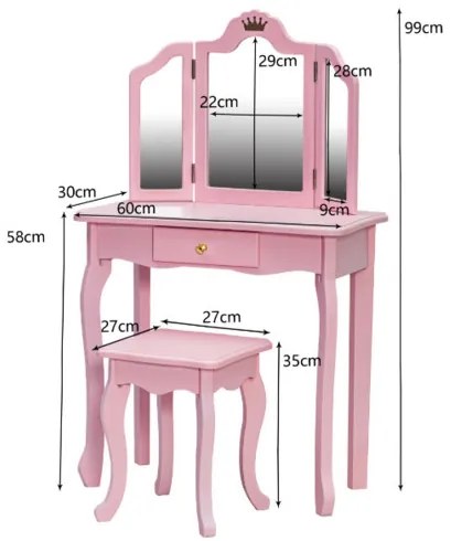 Gyermek fésülködő asztal