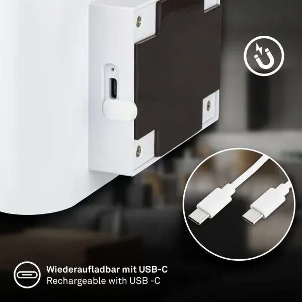 Briloner 3878016 - Újratölthető LED fali lámpa érzékelővel CHAT LED/3W/5V 2000 mAh fehér