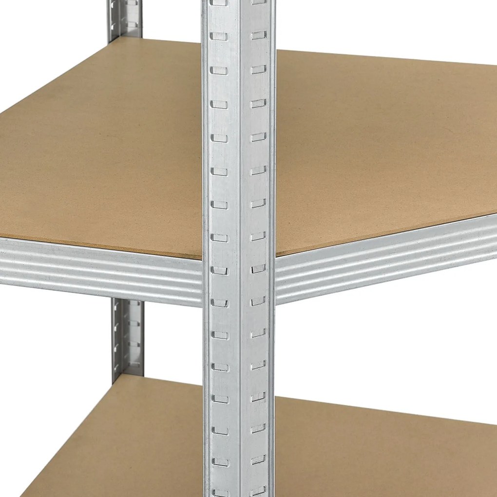 Juskys Sarokpolc - 160x75x40-75 cm - ezüst színű