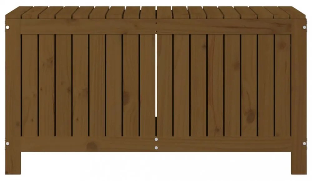 mézbarna tömör fenyőfa kerti tárolóláda 115 x 49 x 60 cm