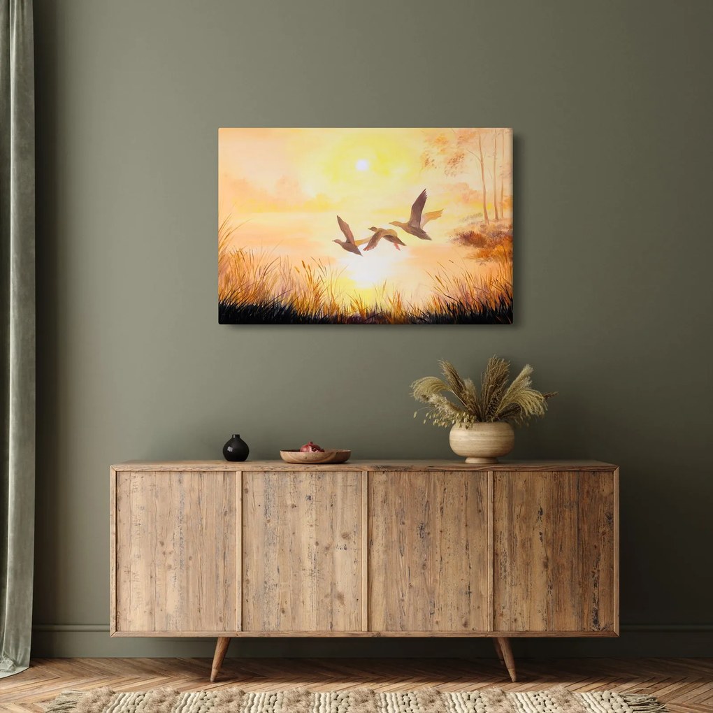 Kép - Daruk naplementekor (90x60 cm)