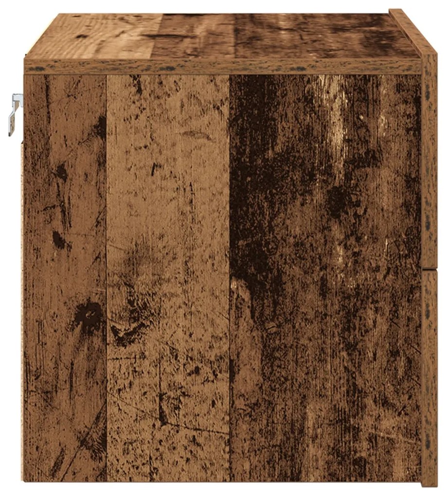 Éjjeli Asztal LED Fali Ráadás Régi Fa 50x39x41 cm