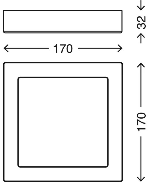 Briloner 7123-014 - FIRE LED mennyezeti lámpatest 12W/230V 3000K 17x17cm