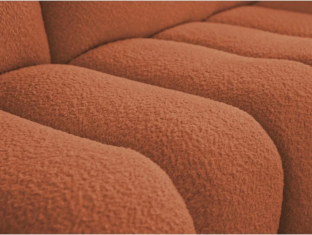 Narancssárga buklé sarokkanapé (jobb oldali-heverő résszel) Azra – Bobochic Paris