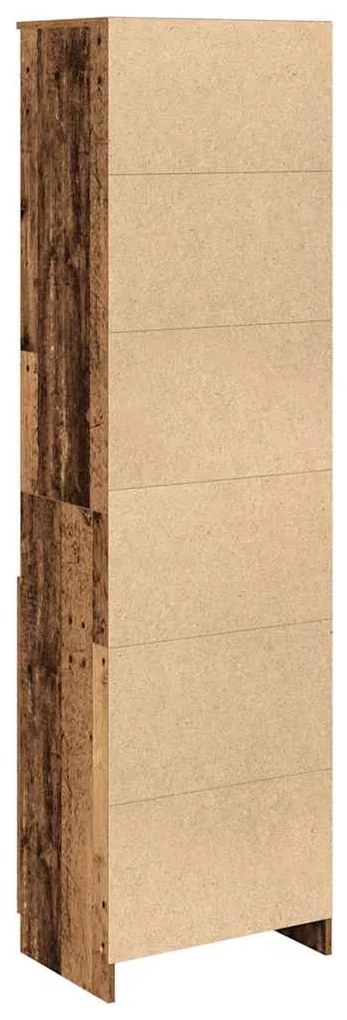 antik fa színű szerelt fa magasszekrény 50x35x180 cm