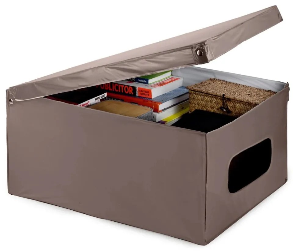 Compactor SMART összecsukható tárolódoboz fedéllel, 50 x 40 x 25 cm, taupe (szürkésbarna), S
