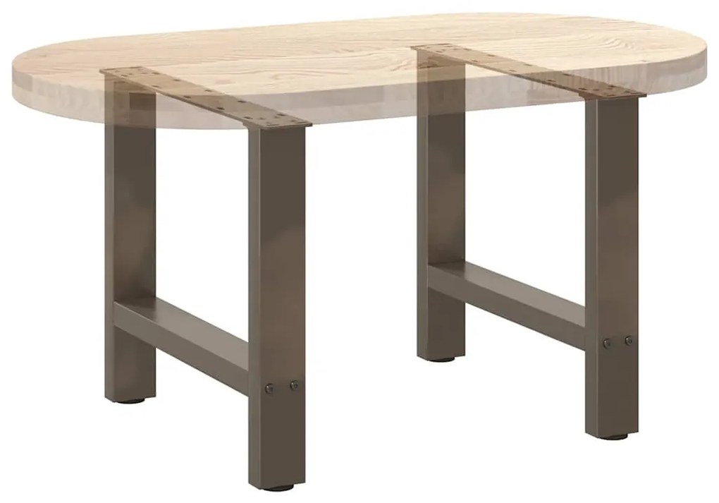 2 db natúr acél dohányzóasztal láb 50 x (42-43) cm acél