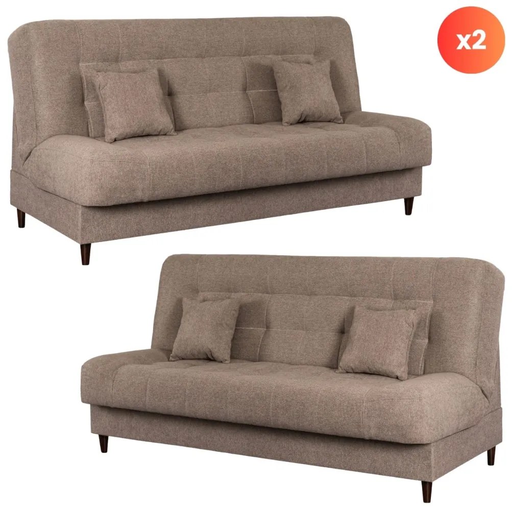 Zestaw 2x Sofa NEPAL Brązowa