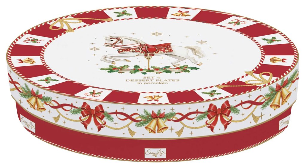 Karácsonyi porcelán desszertes tányér 4 db szett díszdobozban Christmas Tale