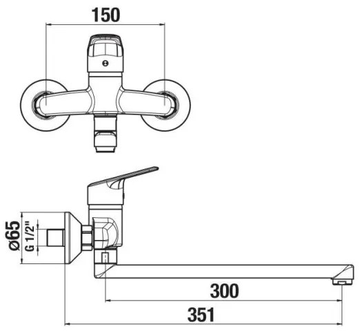 JIKA H3112E70042401 - TALAS mosdó csaptelep 15x35,1 cm, fényes króm