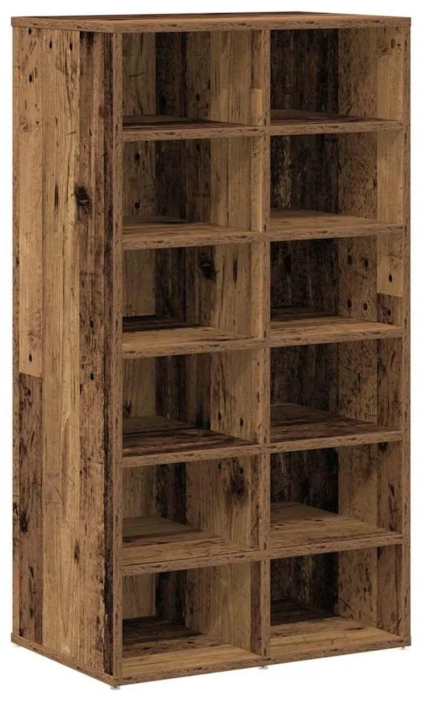 antik fa szerelt fa cipőtartó 54x34x100,5 cm