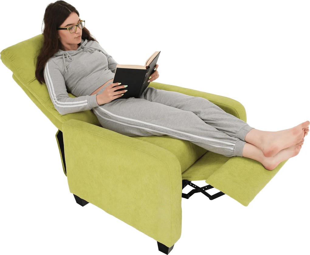 Relaxáló fotel, zöld, TURNER
