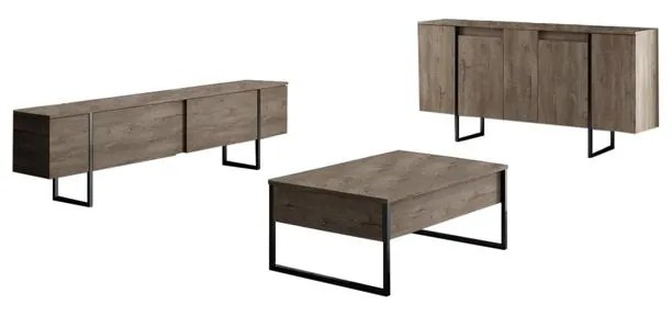 Konzolasztal Luxe - Walnut, Black
