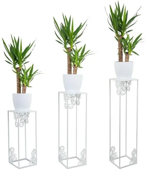 Virágállvány 80x24 cm, fehér