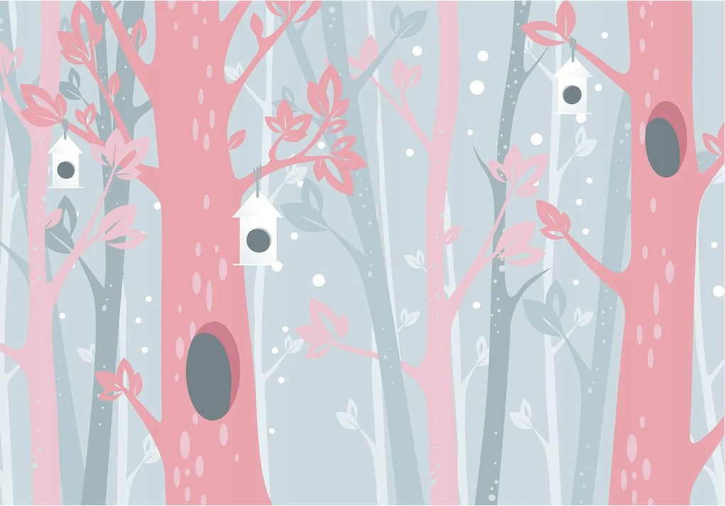 Fotótapéta Téli erdő Madár mese gyerekszobába 520x318 +ragasztó