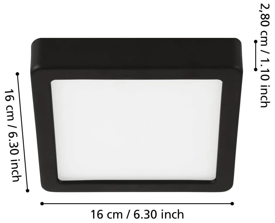 Szürke LED mennyezeti lámpa 16x16 cm FUEVA 5 – EGLO