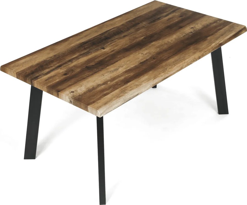 Étkezőasztal 160 × 90 cm MDF öreg fa OLW