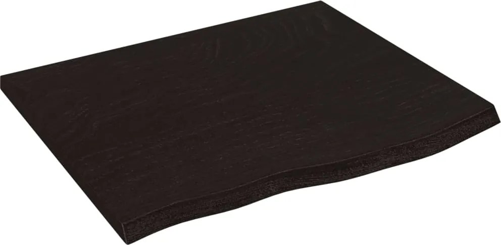 vidaXL sötétbarna kezelt tömör fa fürdőszobai pult 60x50x2 cm