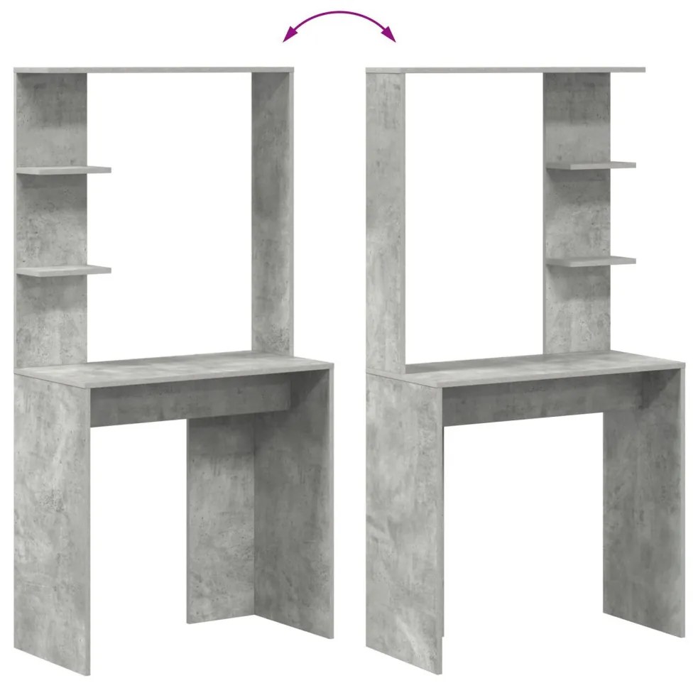 Beton szürke számítógépes asztal Beton szürke Mérnöki fa Közepes