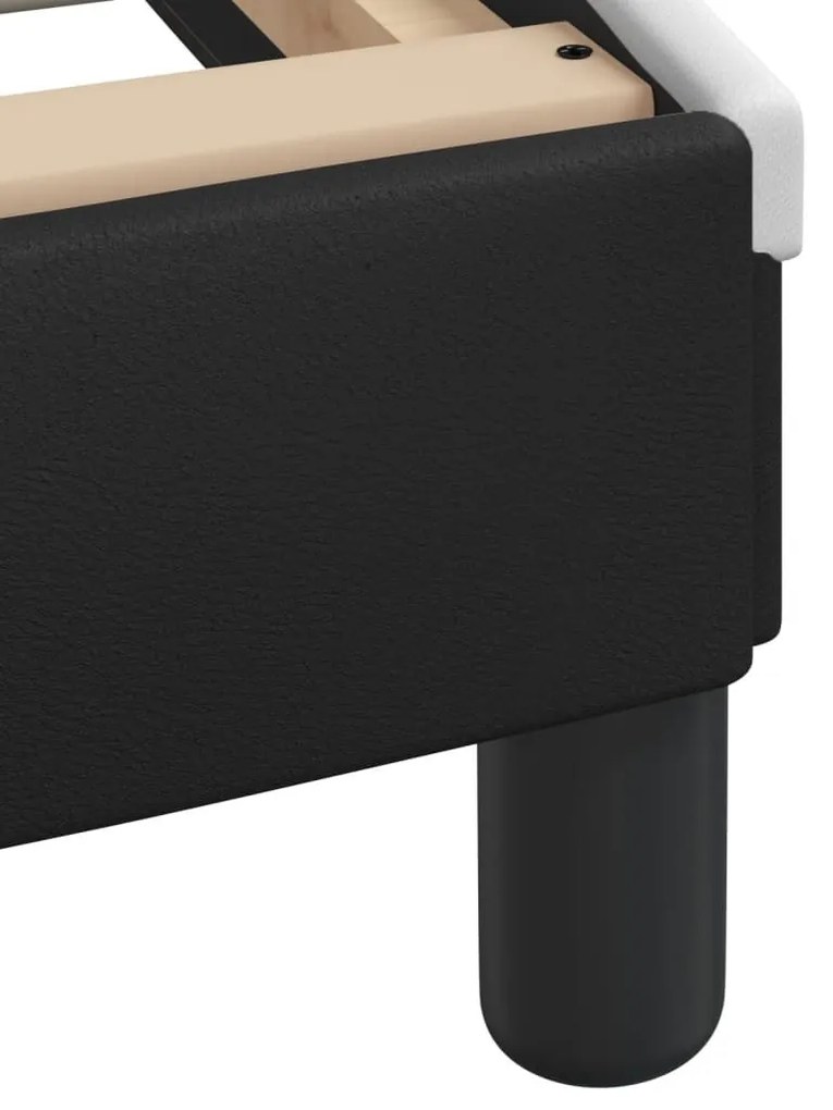 fekete és fehér műbőr ágykeret Dover 140x190 cm