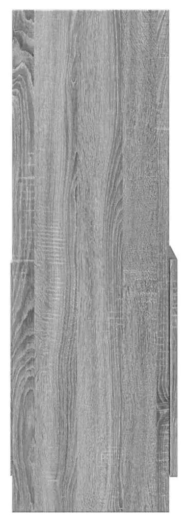 szürke sonoma színű szerelt fa magasszekrény 92 x 33 x 100 cm