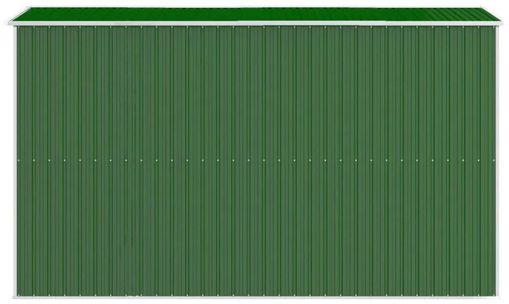 Zöld horganyzott acél kerti fészer 192x357x223 cm