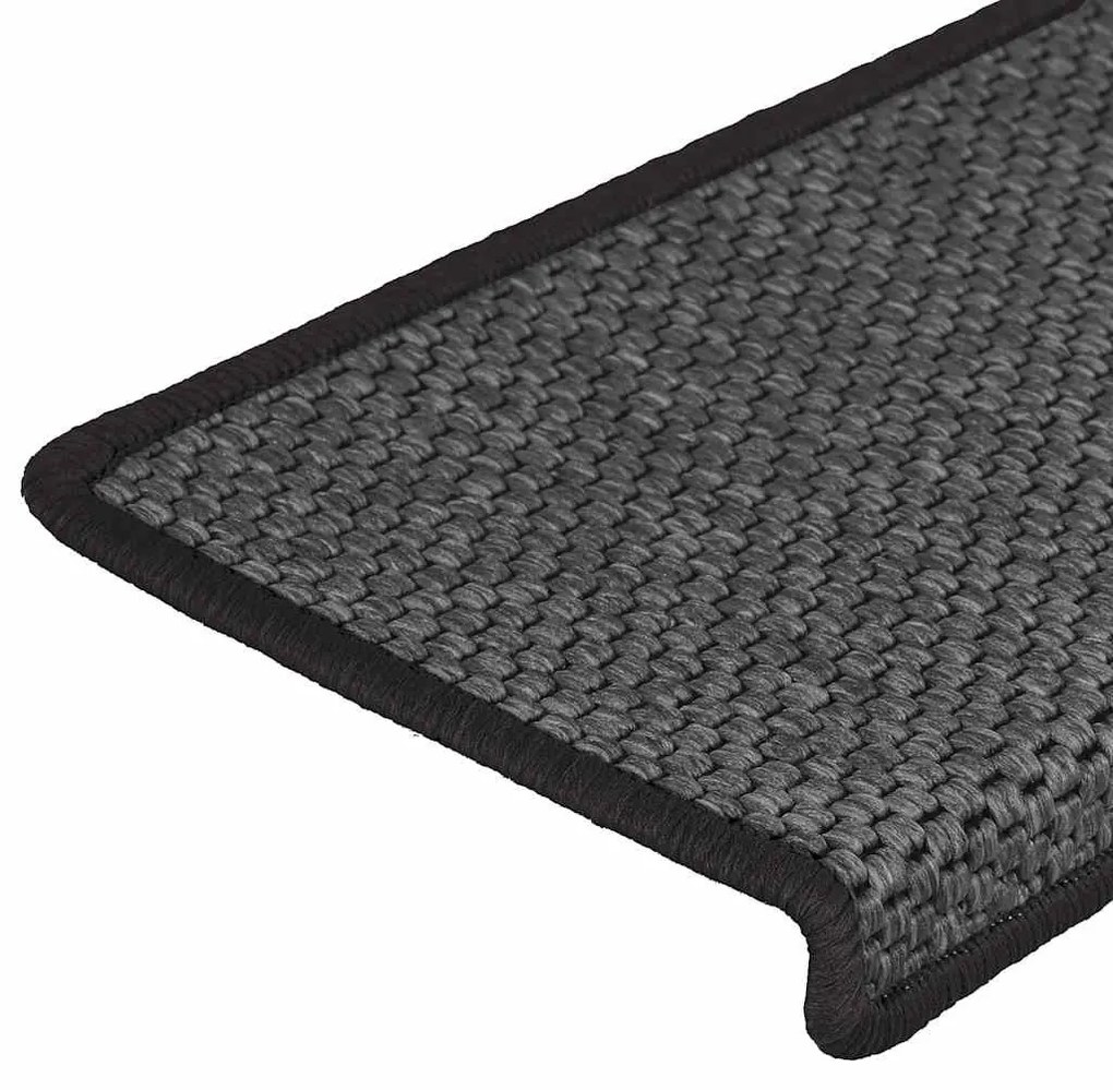 15 db szizál hatású antracitszürke lépcsőszőnyeg 65x21x4 cm