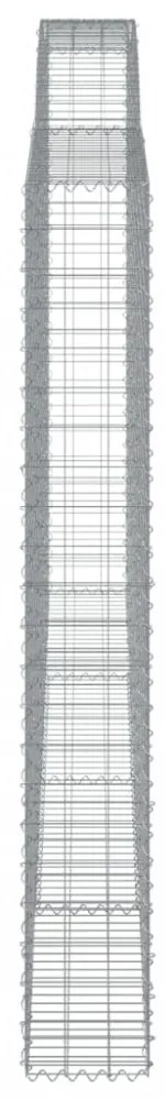 6 db íves horganyzott vas gabion kosár 400x30x220/240 cm