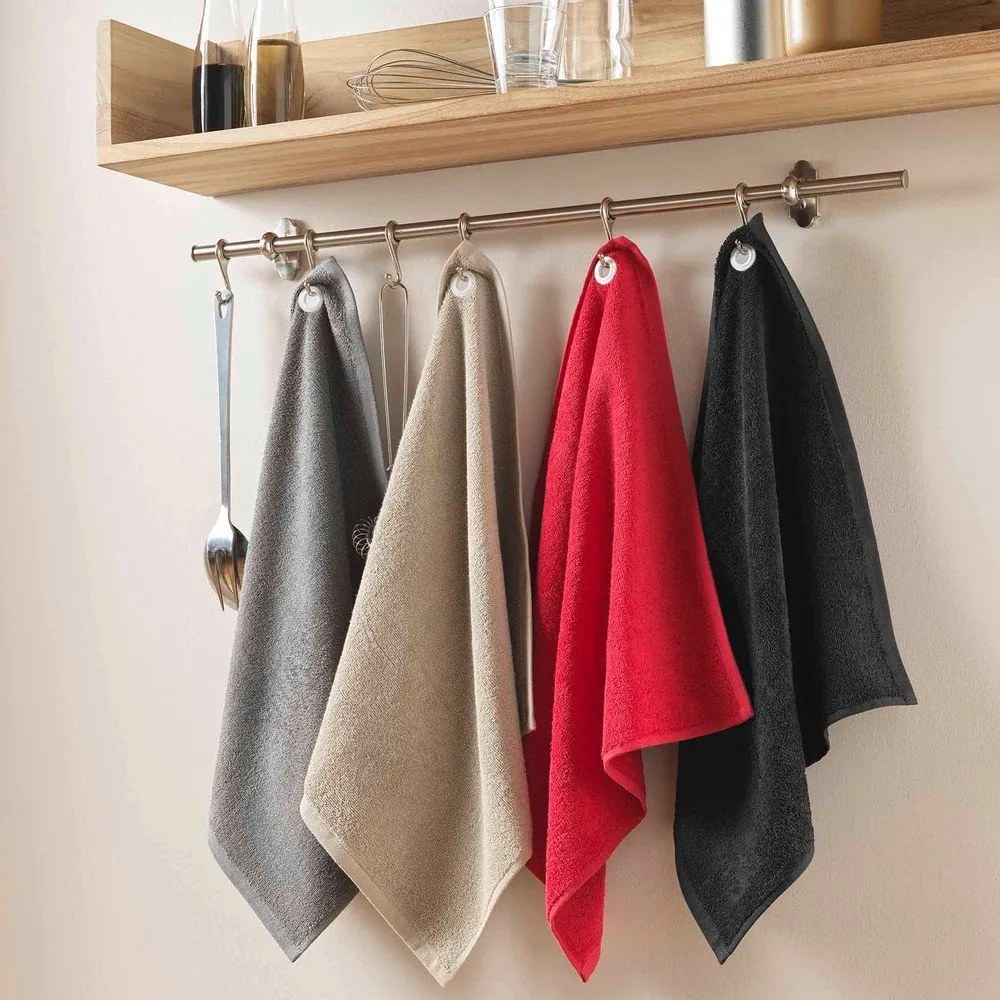 Bézs frottír pamut törölköző 50x50 cm Cuistot – douceur d'intérieur