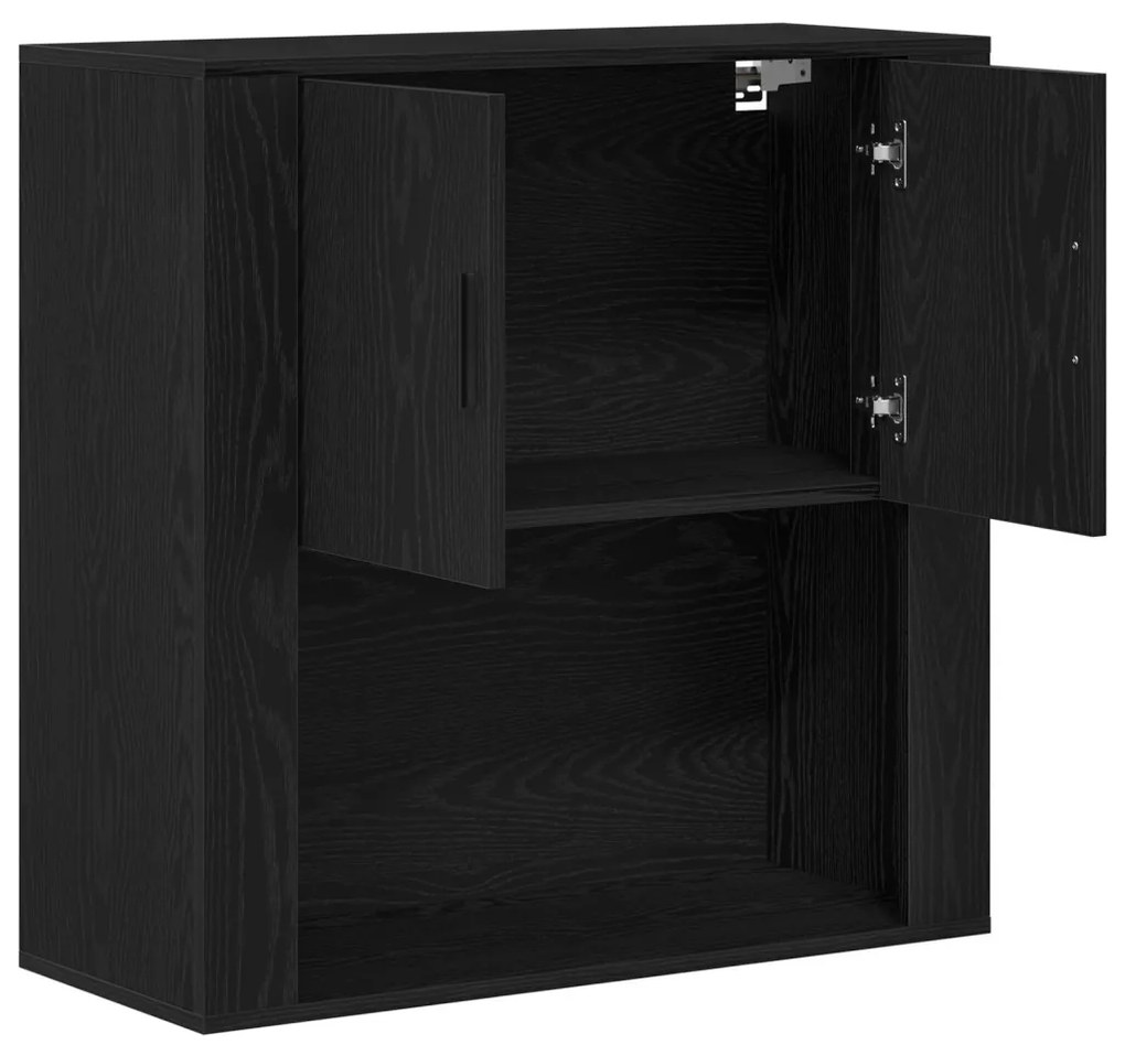 Falipolc Fekete tölgy 80x33x80 cm Szerelt fa
