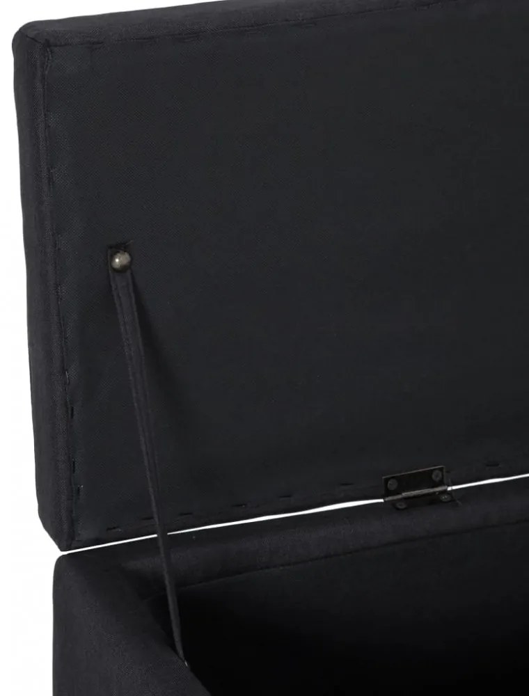 fekete poliészter pad tárolórekesszel 116 cm