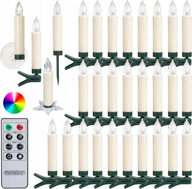 Karácsonyfa Világítás Lámpa 30 Távirányító Többszínű