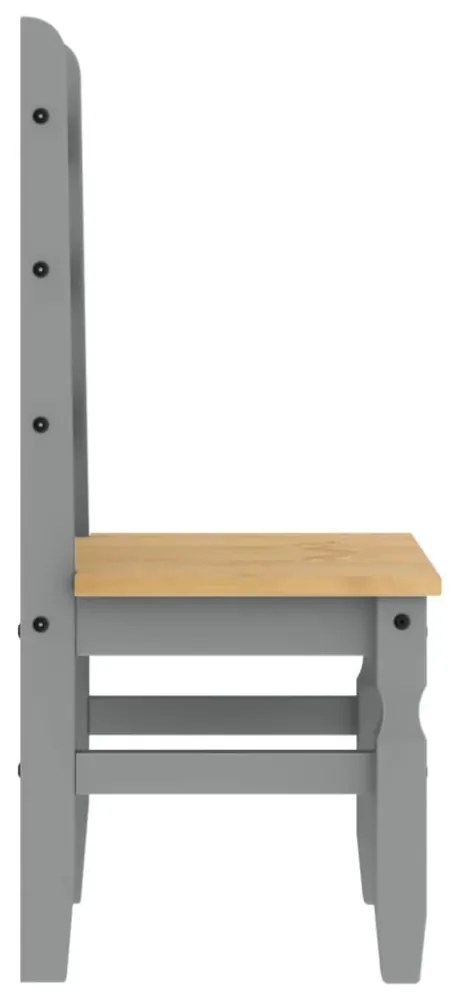 Corona 2 db szürke tömör fenyőfa étkezőszék 42 x 47 x 107 cm