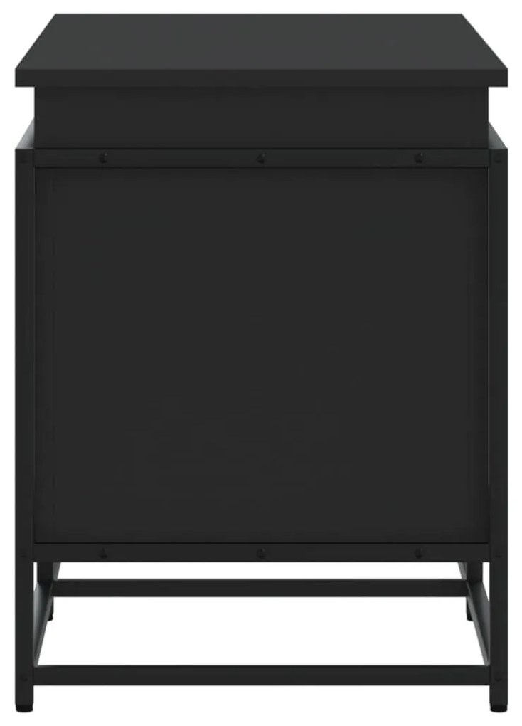 fekete szerelt fa tárolóláda fedéllel 100 x 40 x 51,5 cm