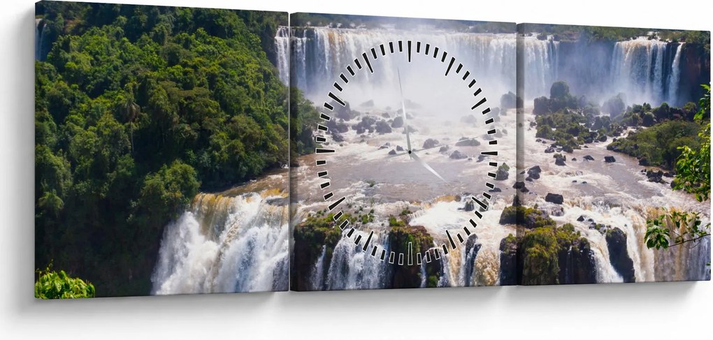 Iguassu vízesés képe (órával) (90x30 cm)