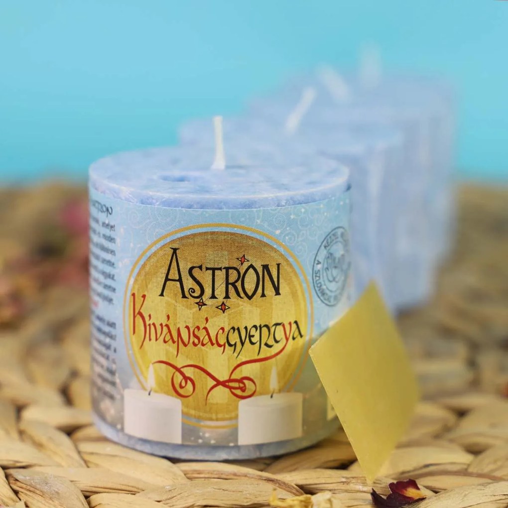 Astron Kívánsággyertya 4x – Henger 5,5 cm - családi csomagolás - világoskék (M2)