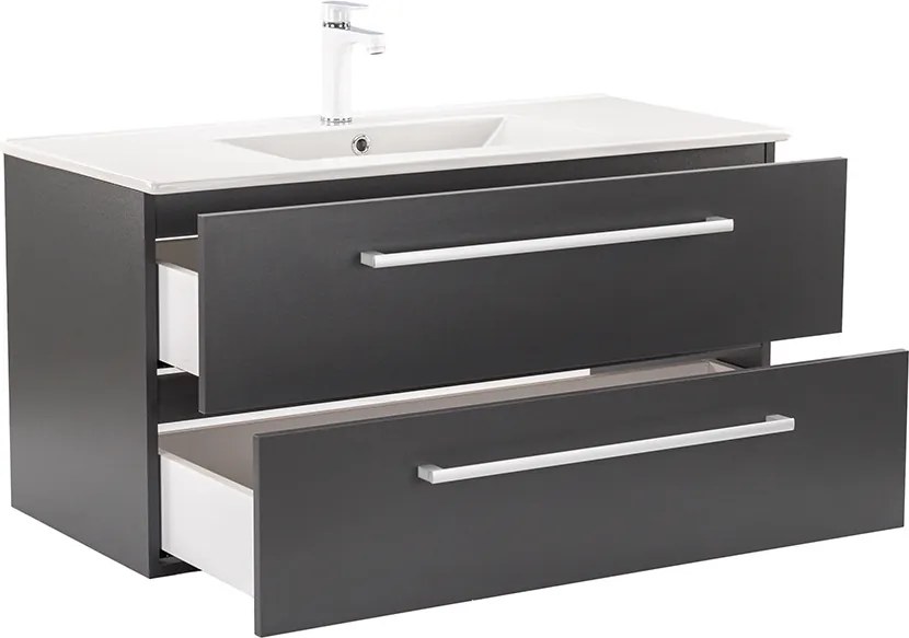 Vario Clam 100 alsó szekrény mosdóval antracit-antracit